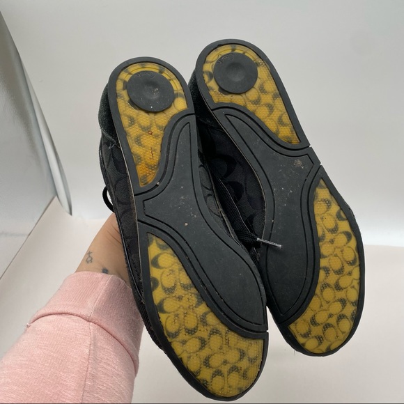 Coach Hilary Classic Jacquard Black Sneaker Shoes - Picture 4 of 5